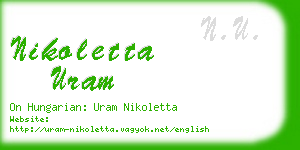 nikoletta uram business card